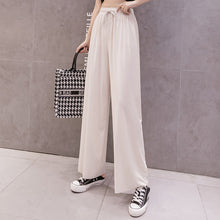 Laden Sie das Bild in den Galerie-Viewer, Ice Silk Wide Leg Damenhose mit hoher Taille