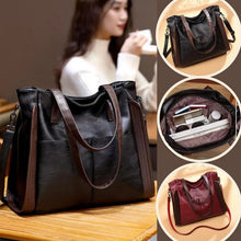 Laden Sie das Bild in den Galerie-Viewer, Damen Tragetasche aus weichem Leder mit großem Fassungsvermögen