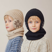 Laden Sie das Bild in den Galerie-Viewer, Kinder-Winter-Fleece-Schal-Anzug-Strickmütze