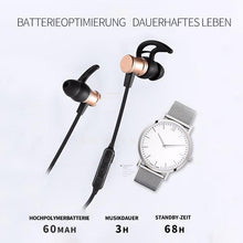 Laden Sie das Bild in den Galerie-Viewer, Bluetooth-Kopfhörer, Stereo-In-Ear-Ohrhörer, sicherer Sitz für Sport, Fitnessstudio, Reisen (wasserdicht, Noise Cancelling Mic)