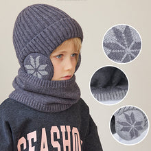 Laden Sie das Bild in den Galerie-Viewer, Kinder-Winter-Fleece-Schal-Anzug-Strickmütze