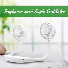 Laden Sie das Bild in den Galerie-Viewer, Tragbarer zwei- Köpfe Ventilator