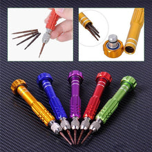 Laden Sie das Bild in den Galerie-Viewer, 5 in 1 Präzision Torx-Schraubendreher-Magnetsatz Handy-Uhr-Reparatur-Werkzeugsatz