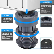 Laden Sie das Bild in den Galerie-Viewer, 4 Stück höhenverstellbarer Waschmaschinenständer