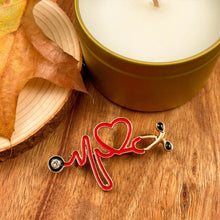 Laden Sie das Bild in den Galerie-Viewer, EKG und Stethoskop Mini-Brosche