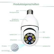 Laden Sie das Bild in den Galerie-Viewer, Drahtlose WLAN-Überwachungskamera mit Glühbirne