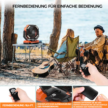 Laden Sie das Bild in den Galerie-Viewer, Tragbarer Ventilator für draußen mit LED-Licht