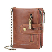 Laden Sie das Bild in den Galerie-Viewer, Vintage Doppelreißverschluss Brieftasche mit mehreren Kartenfächern für Herren