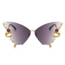 Laden Sie das Bild in den Galerie-Viewer, 💎🦋Sonnenbrille mit Schmetterlingsdiamanten 🦋💎