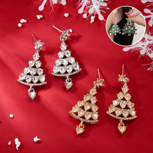 Laden Sie das Bild in den Galerie-Viewer, Funkelnde Weihnachtsbaum-Ohrringe