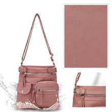 Laden Sie das Bild in den Galerie-Viewer, Schultertasche aus weichem Leder mit mehreren Taschen