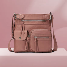 Laden Sie das Bild in den Galerie-Viewer, Schultertasche aus weichem Leder mit mehreren Taschen