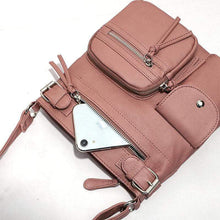 Laden Sie das Bild in den Galerie-Viewer, Schultertasche aus weichem Leder mit mehreren Taschen