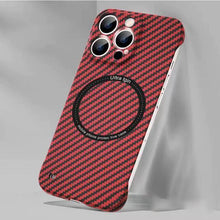 Laden Sie das Bild in den Galerie-Viewer, Rahmenlose Magnetische Handyhülle aus Karbonfaser für iPhone
