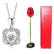 Laden Sie das Bild in den Galerie-Viewer, Herz-Halsketten-Set mit Rose
