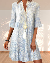 Laden Sie das Bild in den Galerie-Viewer, Elegantes Kleid im Print mit Halbarm
