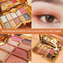 Laden Sie das Bild in den Galerie-Viewer, Lidschattenpalette mit funkelnden Schimmereffekten in 10 Farben
