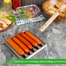 Laden Sie das Bild in den Galerie-Viewer, Hotdog Roller Wurstbrötchenständer aus Edelstahl
