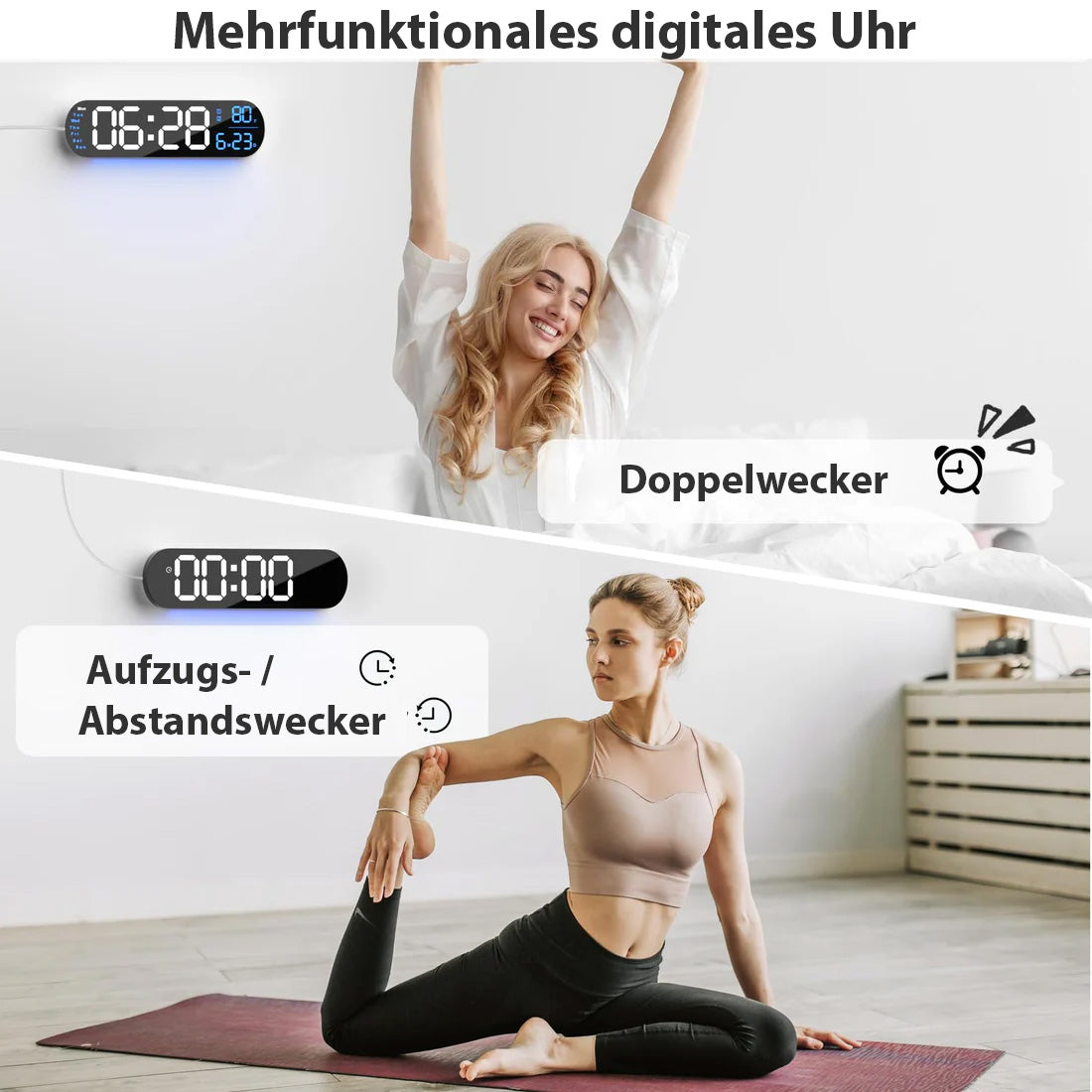 Saker Multifunktionsuhr mit LED-Anzeige – kolibrin