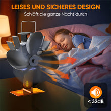 Laden Sie das Bild in den Galerie-Viewer, 4-Flügel-Kaminventilator für Holzofen
