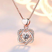 Laden Sie das Bild in den Galerie-Viewer, Herz-Halsketten-Set mit Rose
