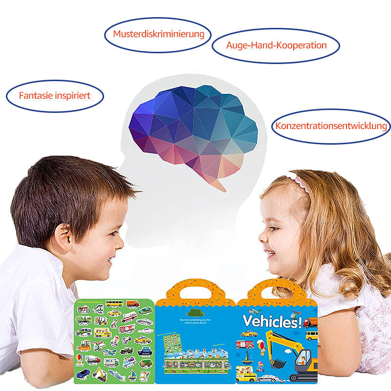 Wasserfestes Umweltfreundliches Pädagogisches Stickerbuch für Kinder ...