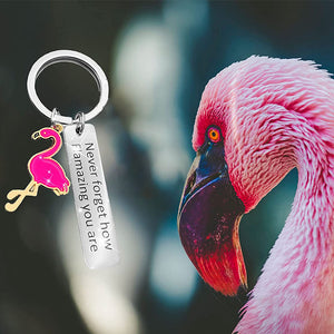 Motivierender Flamingo-Schlüsselanhänger