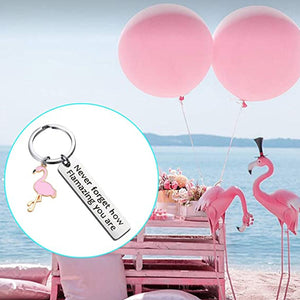 Motivierender Flamingo-Schlüsselanhänger