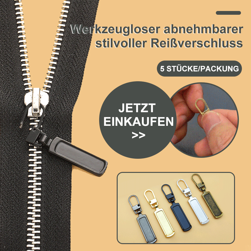 Werkzeugloser abnehmbarer stilvoller Reißverschluss (5 STÜCKE/PACKUNG) kolibrin