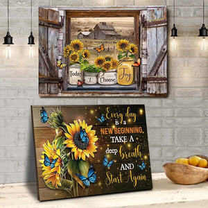 Dekorative Schmetterlings-Sonnenblumen-Wandmalerei