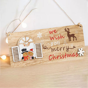 🎅Hängendes Weihnachtsschild aus Holz
