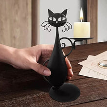 Laden Sie das Bild in den Galerie-Viewer, Schwarze Katze Kerzenhalter
