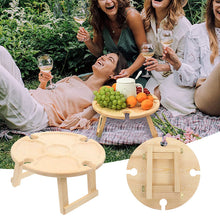 Laden Sie das Bild in den Galerie-Viewer, Klappbarer Picknicktisch aus Holz
