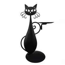 Laden Sie das Bild in den Galerie-Viewer, Schwarze Katze Kerzenhalter
