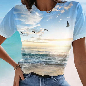 Lässiges Bedrucktes T-Shirt für Damen