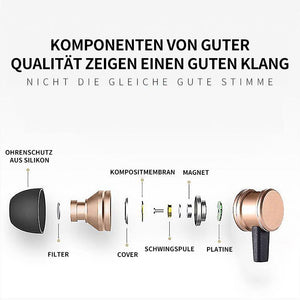 Bluetooth-Kopfhörer, Stereo-In-Ear-Ohrhörer, sicherer Sitz für Sport, Fitnessstudio, Reisen (wasserdicht, Noise Cancelling Mic)
