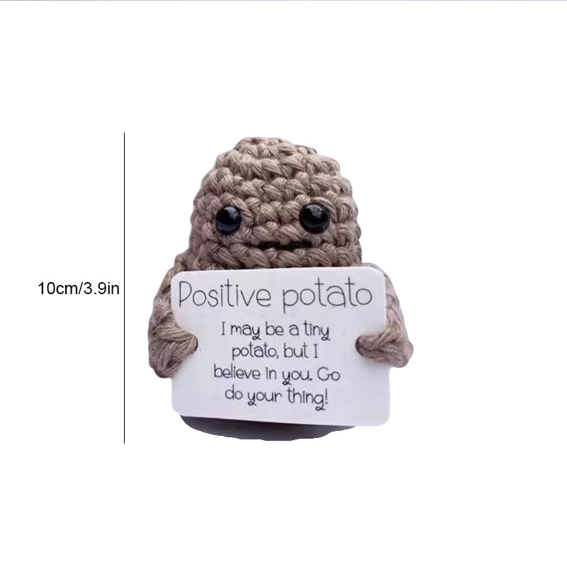 TOYMIS Lustige Positive Kartoffel – 5,1 Cm Gestrickte Wollfigur Mit Aufmunternder Karte – Deko, Trostspender & Geschenk Für Kinder & Erwachsene TOYMIS Lustige Positive Kartoffel – 5,1 Cm Gestrickte Wollfigur Mit Aufmunternder Karte – Deko, Trostspender & Geschenk Für Kinder & Erwachsene