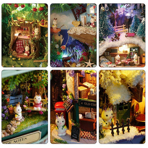 🔥Bequee 3D Miniatur Puppenhaus Mit Licht DIY Spielzeug