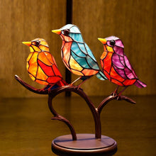 Laden Sie das Bild in den Galerie-Viewer, Vögel auf Zweigen Buntglasornamente
