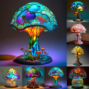 Buntglas-Pflanzen-Serie Tischlampe